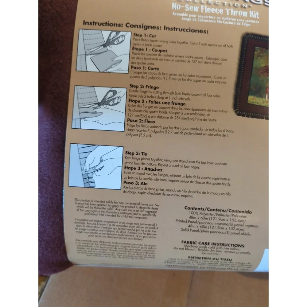 New No Sew Throw‎ DIY Blanket Kit Fleece Finish 43